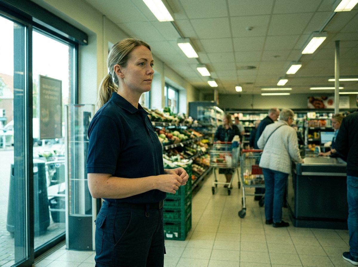 Butiksvagt i et dansk supermarked